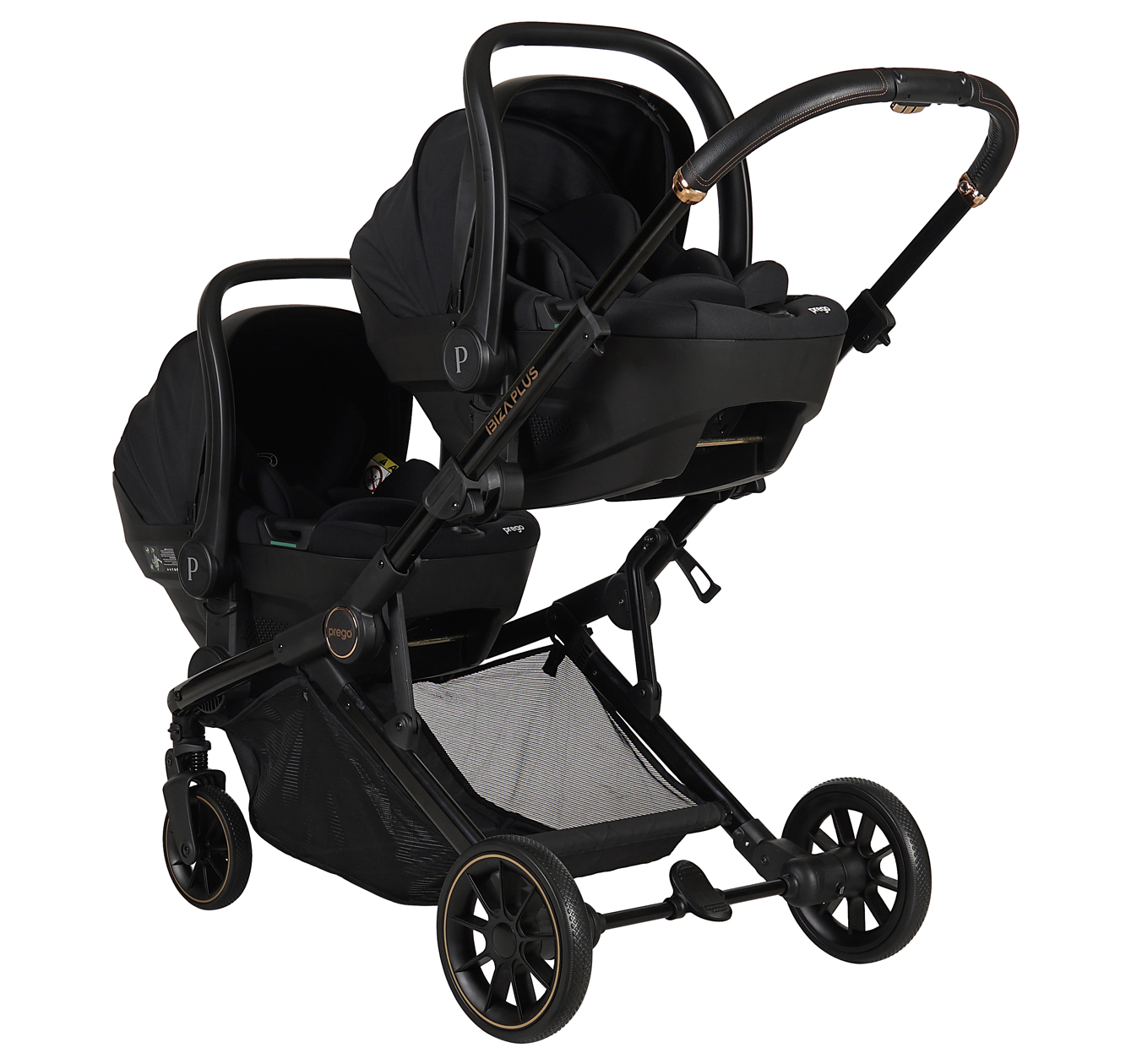 Prego İbiza Plus I-Size İkiz Travel Sistem Bebek Arabası Siyah 