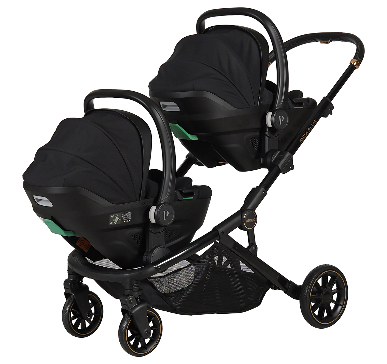 Prego İbiza Plus I-Size İkiz Travel Sistem Bebek Arabası Siyah 