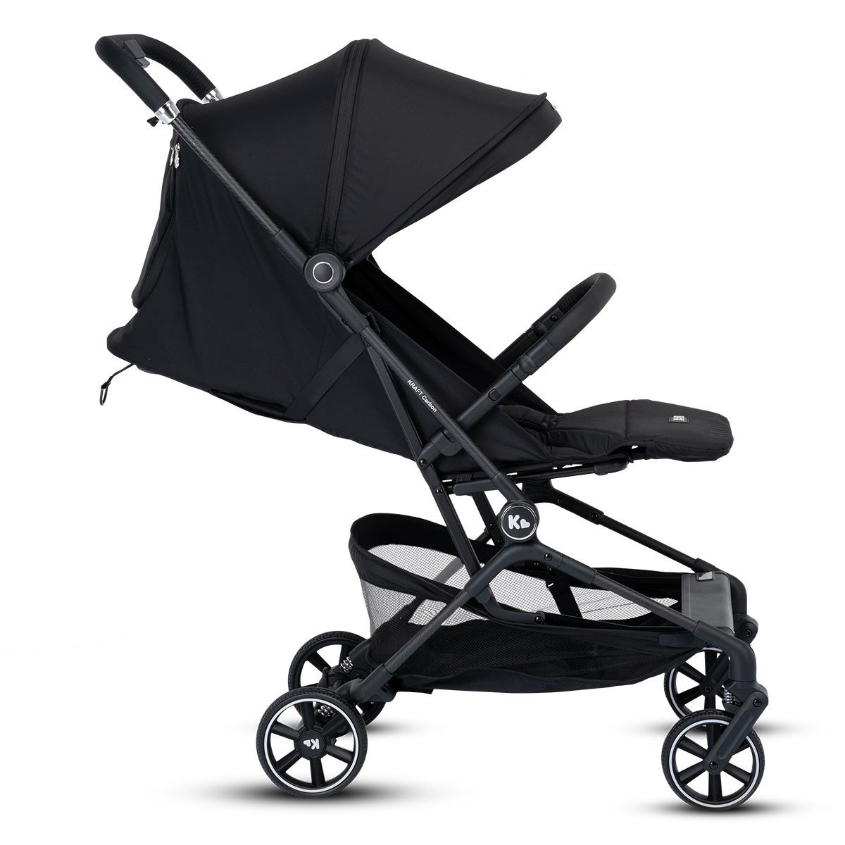 Kraft Carbon Kabin Boy  Bebek Arabası Siyah Silver
