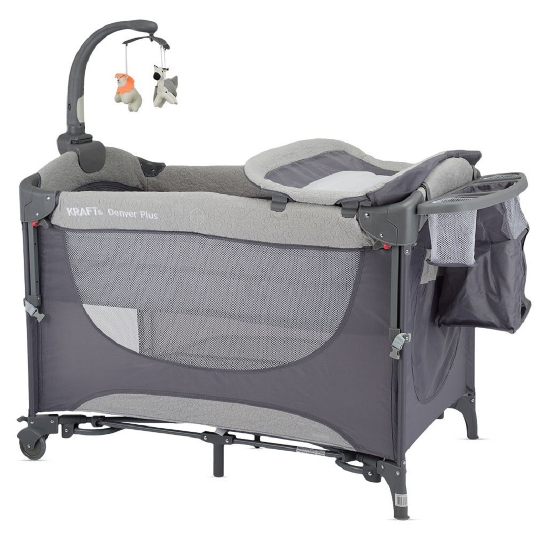 Kraft Denver Plus Anne Yanı Oyun Parkı 63x105 cm Açık Gri