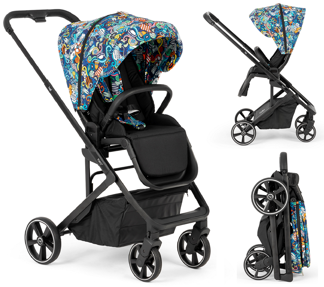 Bagi Neo 2 Tek Elle Kapanıp Açılabilen Çift Yönlu Bebek Arabası Multicolor