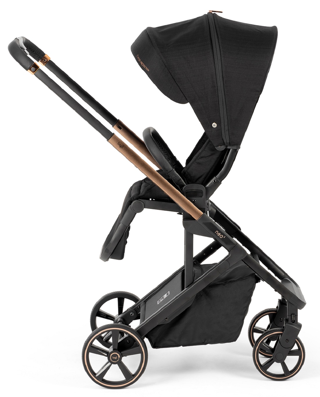 Bagi Neo 2 Tek Elle Kapanıp Açılabilen Çift Yönlu Bebek Arabası Black Gold