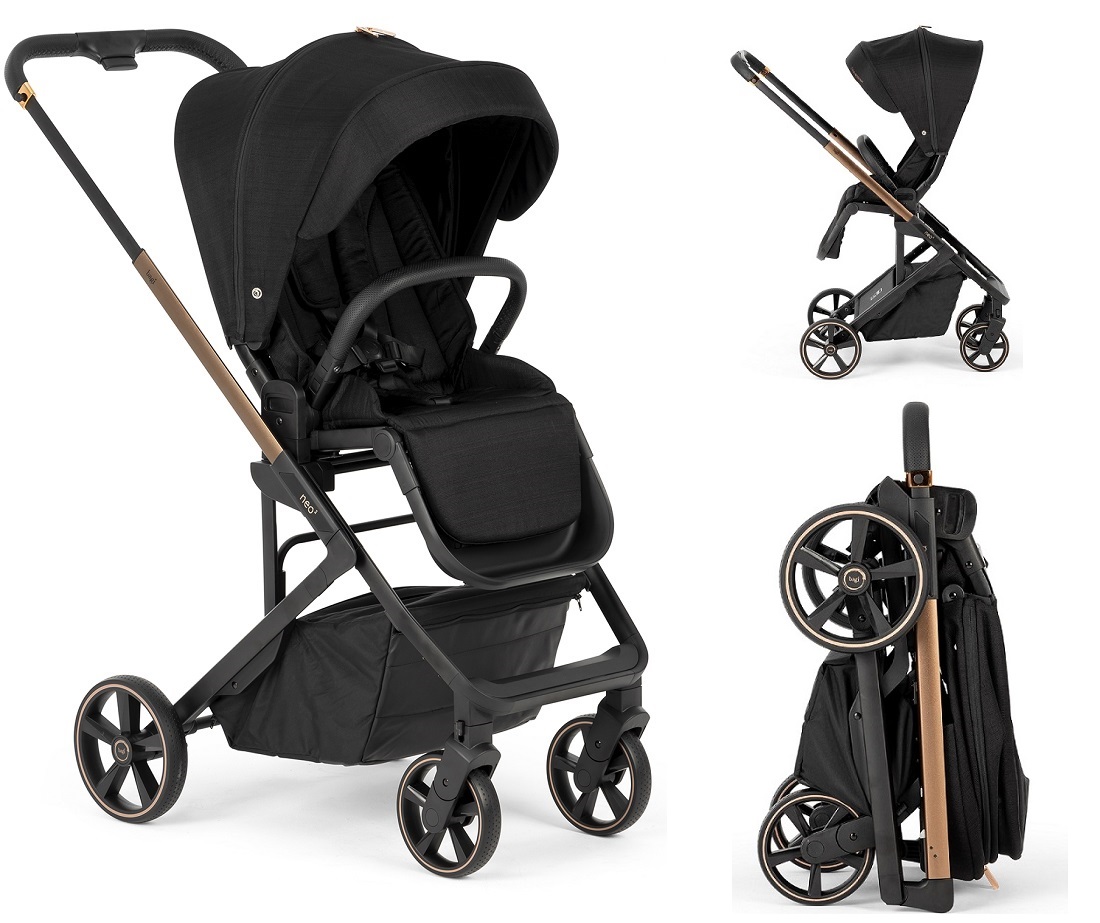 Bagi Neo 2 Tek Elle Kapanıp Açılabilen Çift Yönlu Bebek Arabası Black Gold