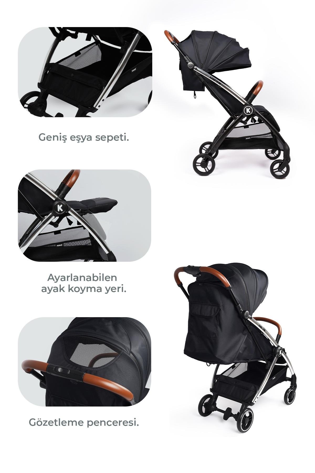 Kanz Xflip Autofold Travel Sistem Bebek Arabası Deeply Black