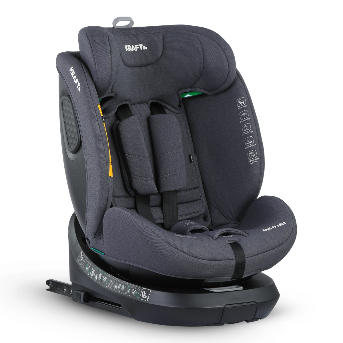 Kraft Royal PR i-size (40-150 cm) 0-36 Kg Oto Koltuğu Koyu Gri