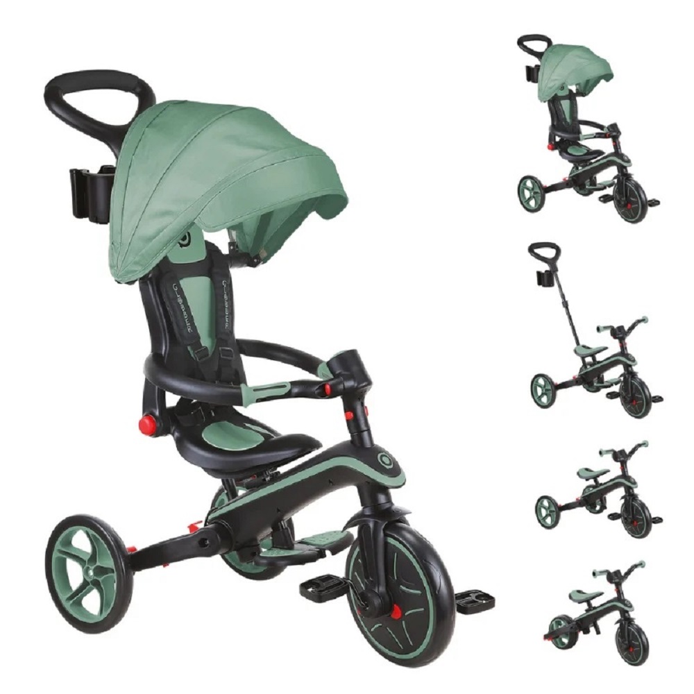 Globber Explorer 4in1Katlanabilir Trike Bisiklet Zeytin Yeşili
