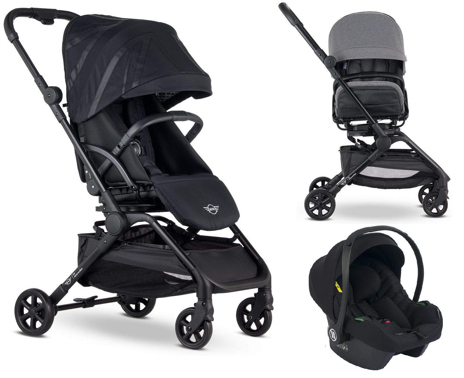 MINI by Easywalker Buggy TURN² Cosmo Travel Sistem Bebek Arabası Oxford Black