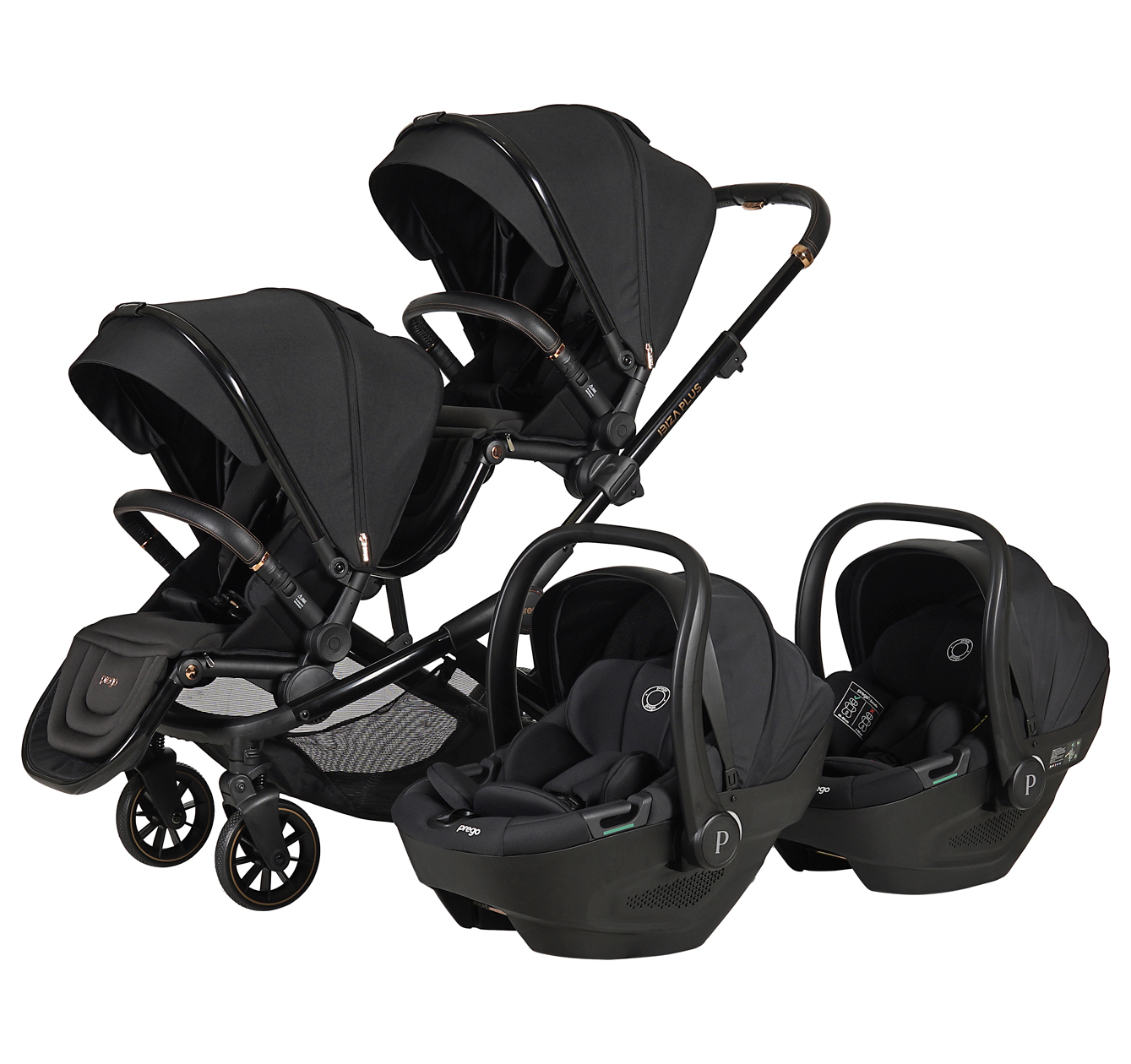 Prego İbiza Plus I-Size İkiz Travel Sistem Bebek Arabası Siyah