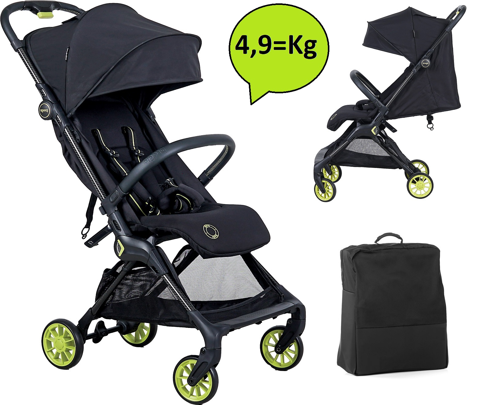 Prego 2224 Quark Kabin Boy Bebek Arabası Yeşil