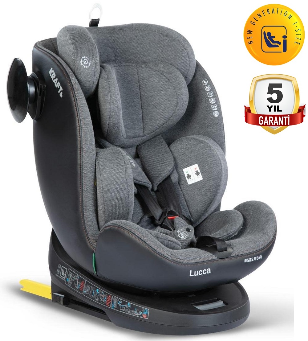 Kraft Lucca i-size Kg 360 dönebilen Oto Koltuğu Gri