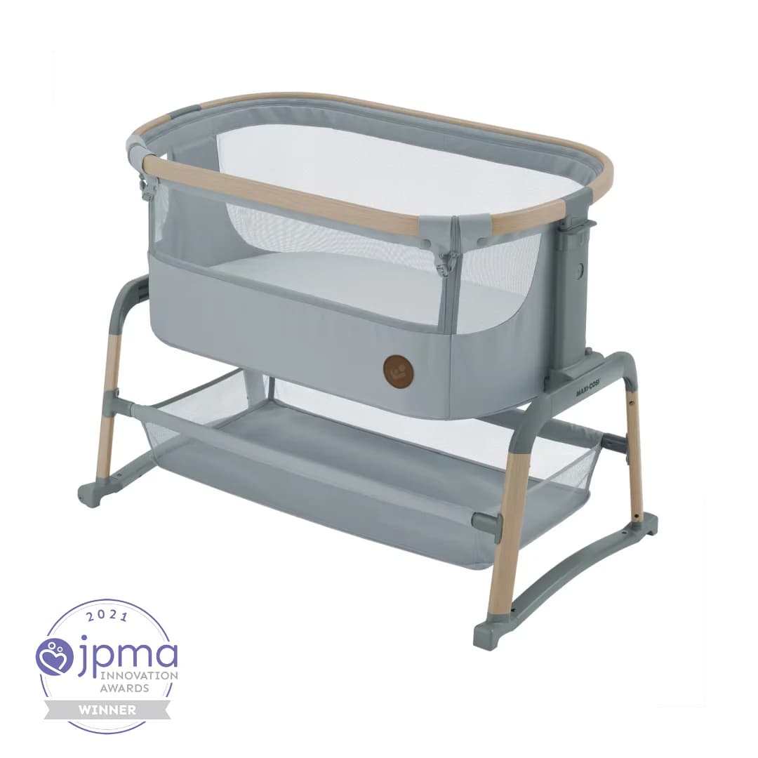 Maxi-Cosi Iora Air Sallanabilen Ahşap Görünümlü Anne Yanı Beşik Beyond Grey