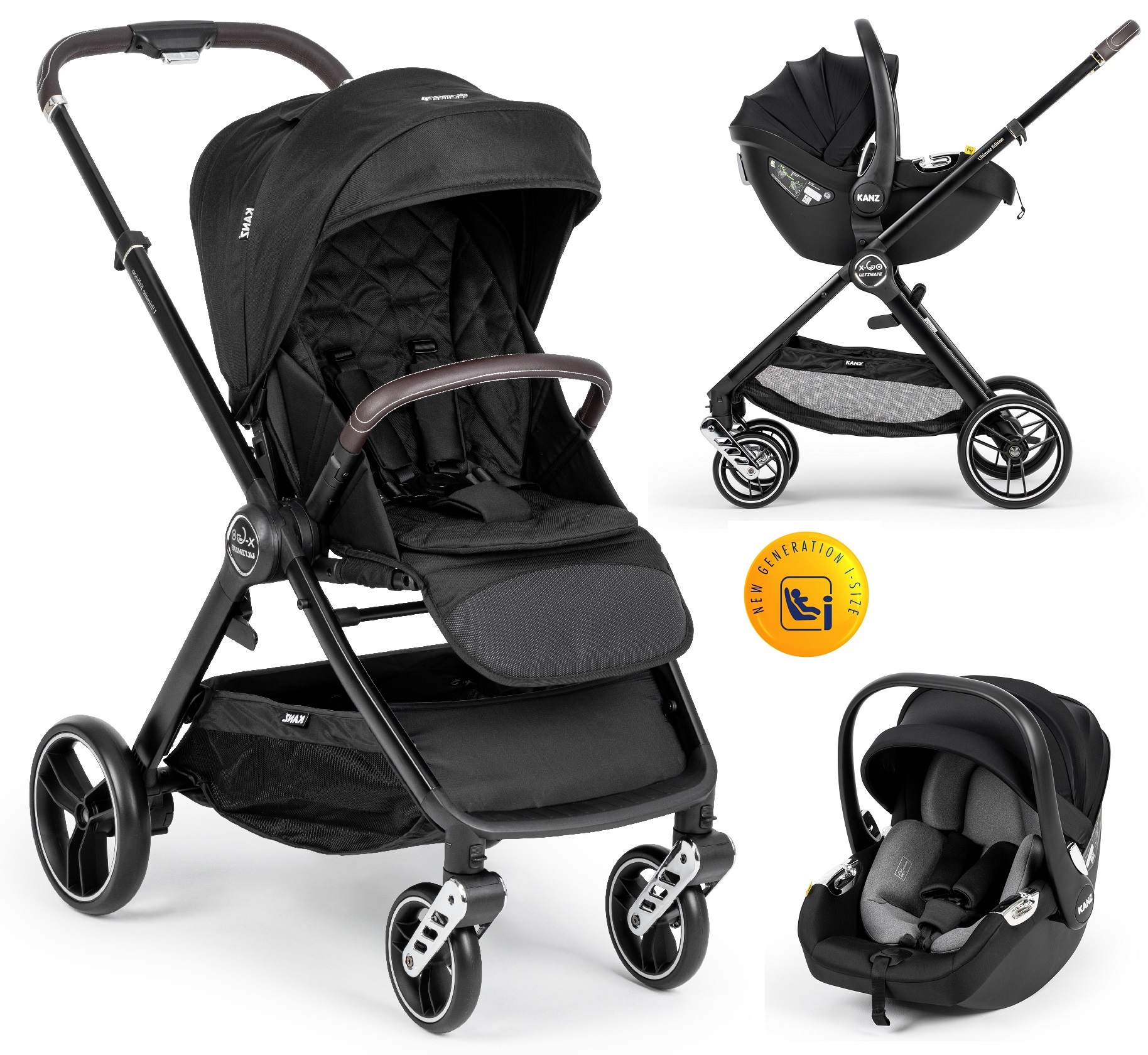 Kanz x-Go Ultimate Travel Sistem Bebek Arabası Silver Siyah