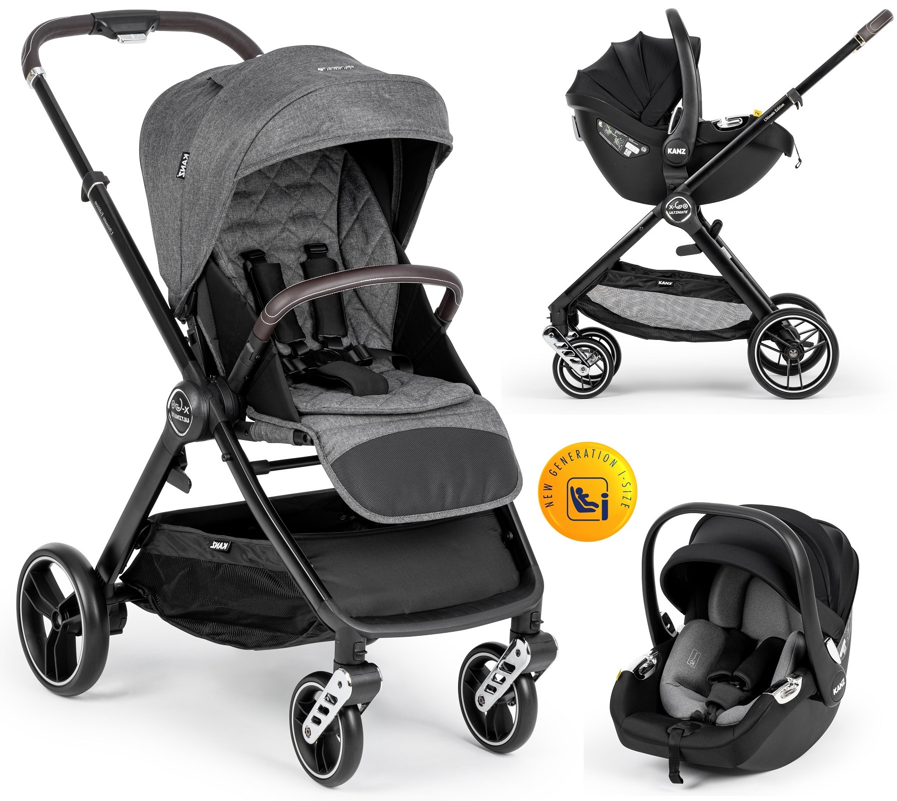 Kanz x-Go Ultimate Travel Sistem Bebek Arabası Silver Gri