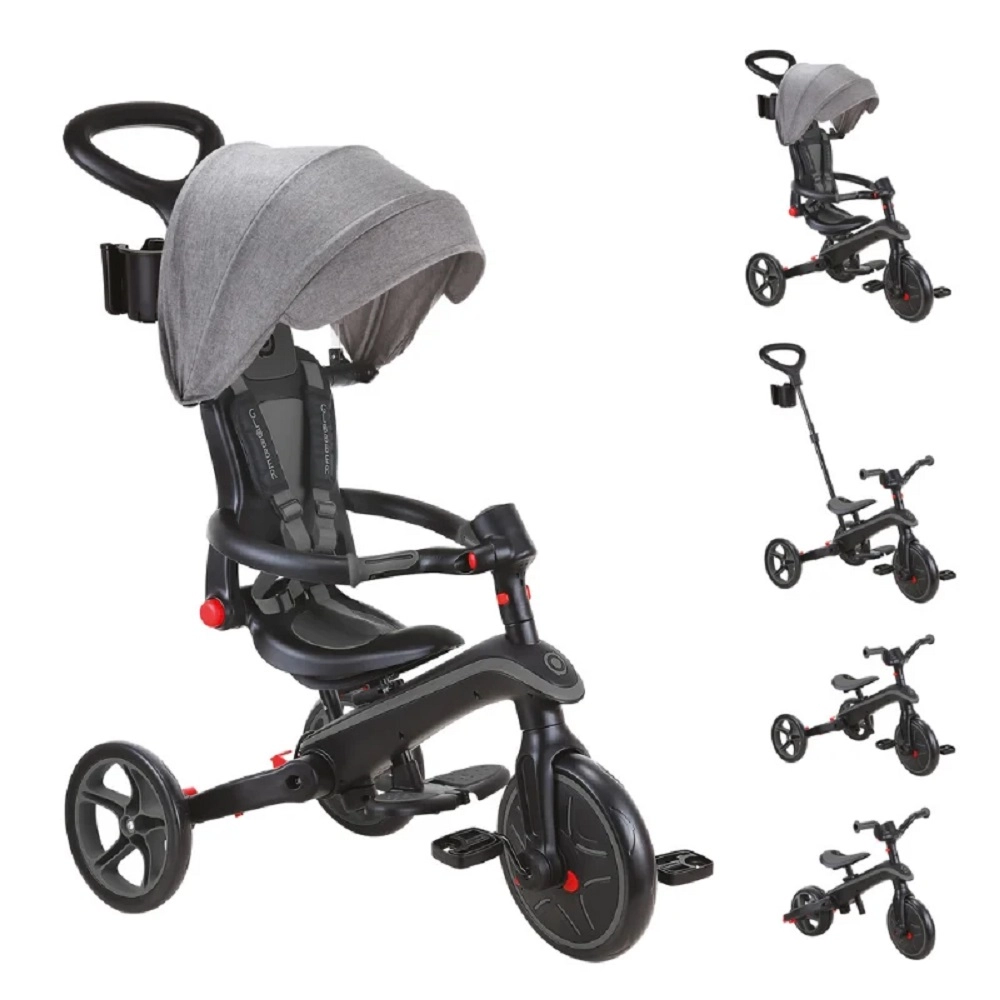 Globber Explorer 4in1Katlanabilir Trike Bisiklet Siyah Gri