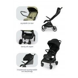 Kanz Bold Autofold Kabin Boy Bebek İron Black