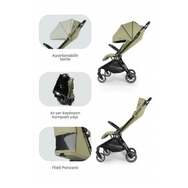 Kanz Bold Autofold Kabin Boy Bebek Arabası Forestgreen
