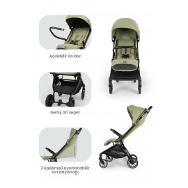 Kanz Bold Autofold Kabin Boy Bebek Arabası Forestgreen