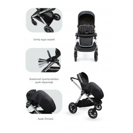 Kanz Explorer Autofold Travel Sistem Bebek Arabası Cole Black