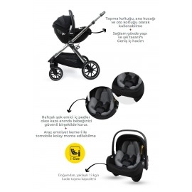 Kanz Explorer Autofold Travel Sistem Bebek Arabası Cole Black