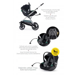 Kanz Explorer Autofold Travel Sistem Bebek Arabası Cole Black