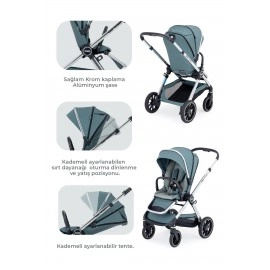 Kanz Explorer Autofold Travel Sistem Bebek Arabası Hunter Green