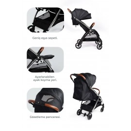 Kanz Xflip Autofold Travel Sistem Bebek Arabası Deeply Black