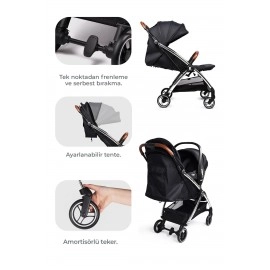 Kanz Xflip Autofold Travel Sistem Bebek Arabası Deeply Black