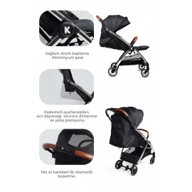 Kanz Xflip Autofold Travel Sistem Bebek Arabası Deeply Black