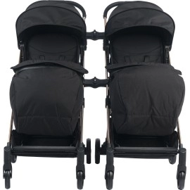 Kraft Balear Birleşip Ayrılabilen İkiz Kabin Boy Bebek Arabası Siyah-Champane