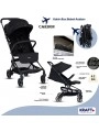 Kraft Carbon Kabin Boy Bebek Arabası Siyah Silver