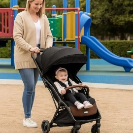 Kraft Flash Tek Elle Kapanıp Açılabilir Kabin Boy Bebek Arabası Yeşil