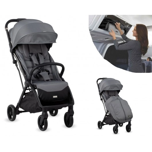 Kraft Flash Tek Elle Kapanıp Açılabilir Kabin Boy Bebek Arabası Gri