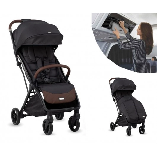 Kraft Flash Tek Elle Kapanıp Açılabilir Kabin Boy Bebek Arabası Siyah