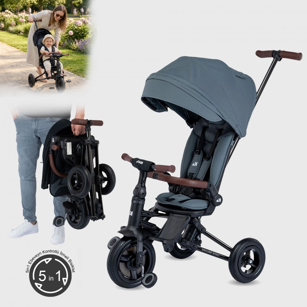 Kraft Nova Deluxe Qplay 5 in 1 Kaltanır Bisiklet Gri