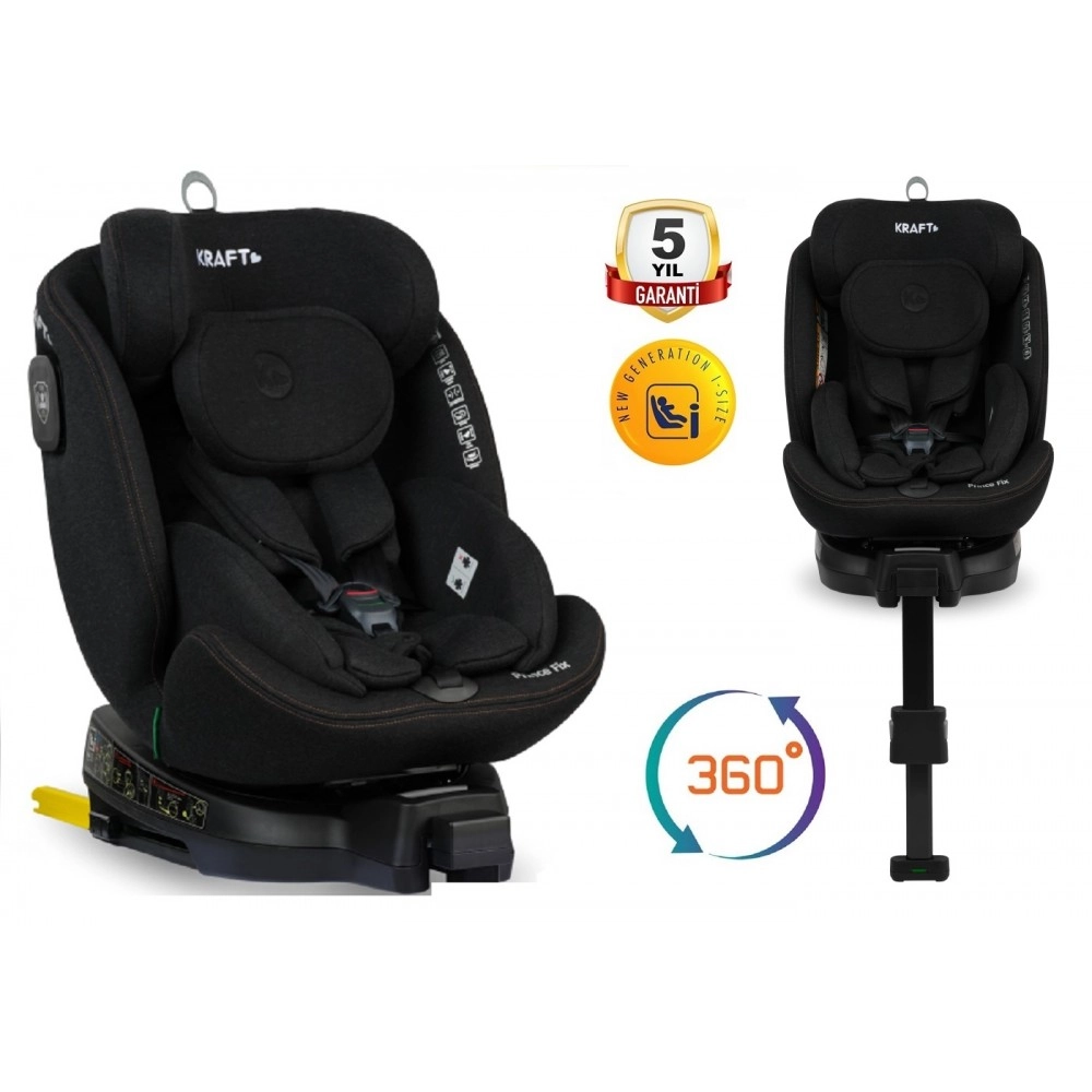 Kraft Prince Fix İ-size (40-150 Cm) 0-36 Kg Oto Koltuğu Siyah