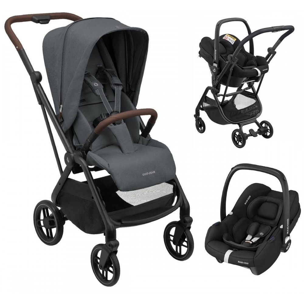Maxi Cosi Leona2 Cabriofix I-Size Tek Elle Katlanabilen Çift Yönlü Seyahat Sistem Bebek Arabası Graphite