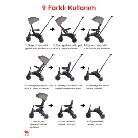 Merkür Bebe HAWK Ebeveyn Kontrollü Katlanabilir Bebek ve Çocuk Bisikleti Haki