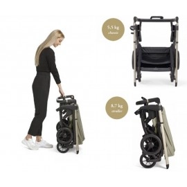 Inglesina Electa Tek El Tek Hamle ile Katlanıp Açılan Çift Yön Travel Sistem Bebek Arabası Union Grey