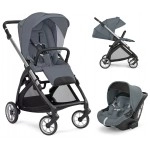 Inglesina Electa Tek El Tek Hamle ile Katlanıp Açılan Çift Yön Travel Sistem Bebek Arabası Union Grey