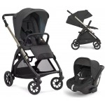 Inglesina Electa Tek El Tek Hamle ile Katlanıp Açılan Çift Yön Travel Sistem Bebek Arabası Upper Black