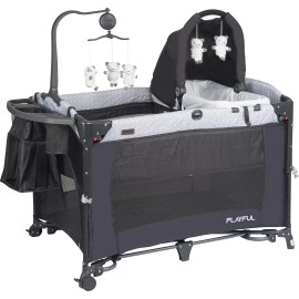 Prego Playful Anne Yanı Bebek Oyun Parkı Yatak Füme