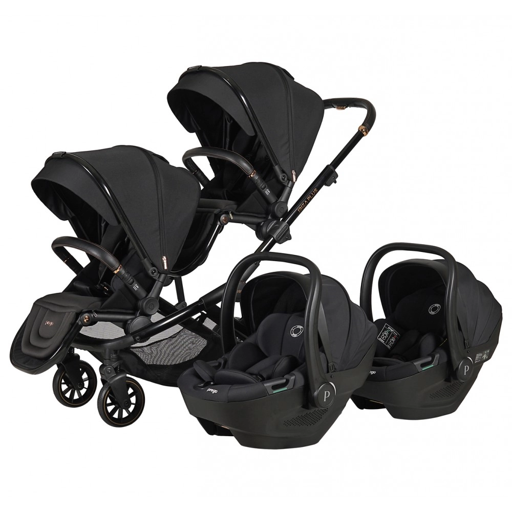 Prego Ibiza Plus I-Size İkiz Travel Sistem Bebek Arabası Siyah 